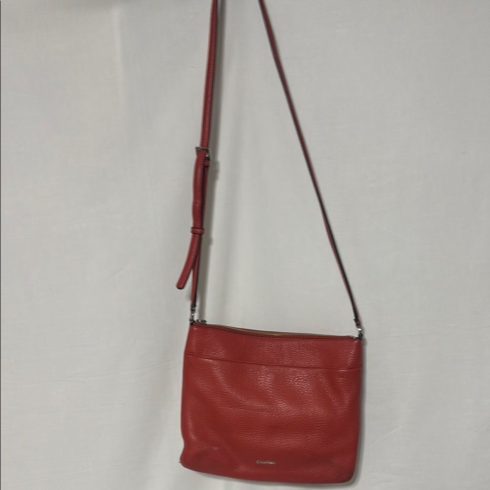 Calvin Klein Red Crossbody Bag with Adjustable Strap